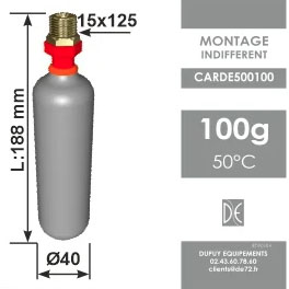 CARTOUCHE 100 g de CO² 50°C