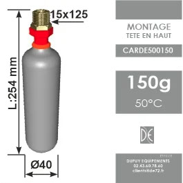 CARTOUCHE 150g de CO² 50°C