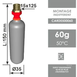 CARTOUCHE 60 g de CO2 50°C