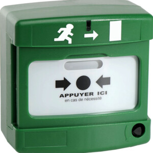 DÉCLENCHEUR MANUEL CONVENTIONNEL  D'ISSUE DE SECOURS VERT