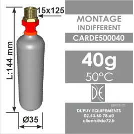 CARTOUCHE 40 g de CO² 50°C